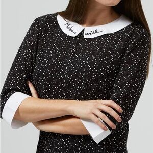 Sugarhill Boutique Make A Wish Mod 60s Tunic Midi Dress w/ Sleeves & Collar UK 8